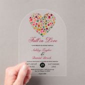 Elegante Herbstlaube Hochzeit im romantischen Herz Acryleinladungen (Insitu (Handheld))