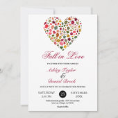 Elegante Herbstlaube Hochzeit im romantischen Herz Einladung (Vorderseite)