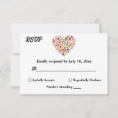 Elegante Herbstlaube Hochzeit im romantischen Herz RSVP Karte (Vorderseite)