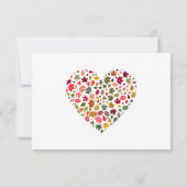 Elegante Herbstlaube Hochzeit im romantischen Herz RSVP Karte (Rückseite)