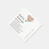 Elegante Herbstlaube Hochzeit im romantischen Herz Serviette (Ecke)