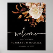 Elegante Herbstlaube Hochzeit Poster (Vorne)