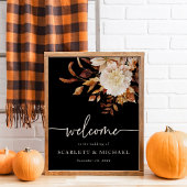 Elegante Herbstlaube Hochzeit Poster