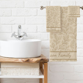 Elegante Herbstlaube | Maßgeschneiderter Minimalis Badhandtuch Set