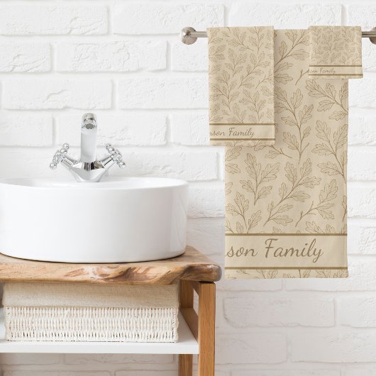 Elegante Herbstlaube | Maßgeschneiderter Minimalis Badhandtuch Set