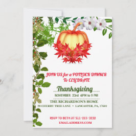 Elegante Herbstlaube Pumpkin Erntedank Dinner Einladung