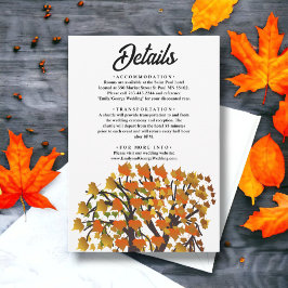 Elegante Herbstlaube Rodelbahn Romantische Hochzei Begleitkarte