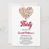 Elegante Herbstlaube Romantisches Herz 30. Geburts Einladung (Vorderseite)