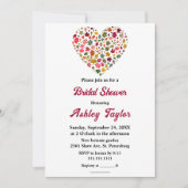 Elegante Herbstlaube Romantisches Herz-Brautparty Einladung (Vorderseite)