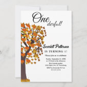 Elegante Herbstlaube Tree Romantic 1. Geburtstag Einladung (Vorderseite)