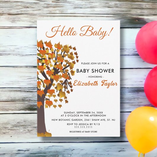 Elegante Herbstlaube Tree Romantic Baby Shower Einladung