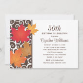 Elegante Herbstleaves Herbst Geburtstagsfeier Einladung (Vorderseite)