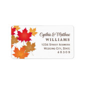 Elegante Herbstleaves Hochzeit im Herbst Rücksende Adressaufkleber (Vorne)