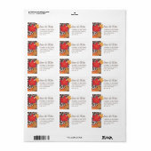 Elegante Herbstleaves Hochzeit speichern das Datum Adressaufkleber (Vorne)