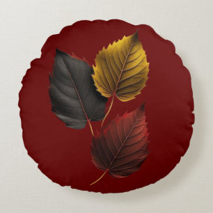 Elegante Herbstleaves in kühlen Farben Rundes Kissen