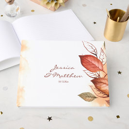 Elegante herbstliche Aquarell-Blumenhochzeit  Gästebuch