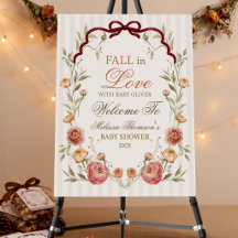 Elegante herbstliche Blumen-Baby-Shower 'Verliebe