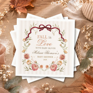 Elegante herbstliche Blumen- Babyshower "Verliebe Serviette