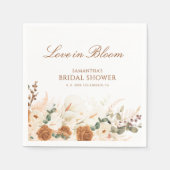 Elegante herbstliche Blumen-Brautparty Serviette (Vorderseite)