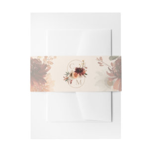 Elegante herbstliche Blumen-Hochzeits-Bauchschnur Einladungsbanderole
