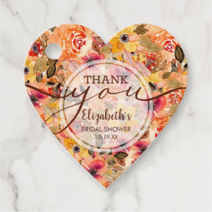 Elegante herbstliche Blumen-Hochzeitsdusche-Dankes Geschenkanhänger
