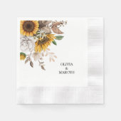 Elegante herbstliche Blumenehe Serviette (Vorderseite)