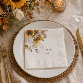Elegante herbstliche Blumenehe Serviette