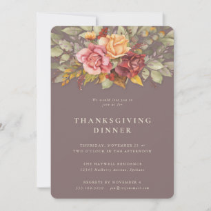 Elegante herbstliche Blumengrenze für das Thanksgi Einladung