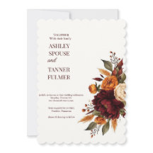 Elegante herbstliche Blumenhochzeits-Einladung