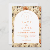 Elegante herbstliche botanische Hochzeit Save The Date (Vorderseite)