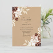 Elegante herbstliche Hochzeit Einladung (Stehend Vorderseite)