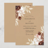 Elegante herbstliche Hochzeit Einladung (Vorne/Hinten)