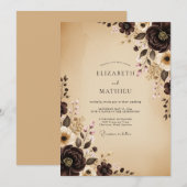 Elegante herbstliche Hochzeit Einladung (Vorne/Hinten)