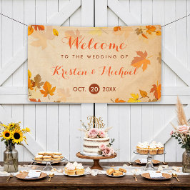 Elegante Herbstmaple Blätter Hochzeit im Herbst Banner