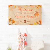 Elegante Herbstmaple Blätter Hochzeit im Herbst Banner (Insitu)