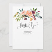 Elegante Herbstmarigold Burgundy und Blume mit Blü Einladung (Rückseite)