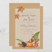 Elegante Herbstniederlage Pumpkin Hochzeit Einladung (Vorne/Hinten)