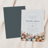 Elegante Herbstpumpen und Florals Babydusche Einladung