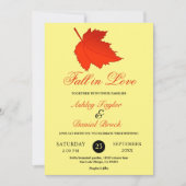 Elegante Herbstrote Blätter Boho Gelbe Hochzeit im Einladung (Vorderseite)