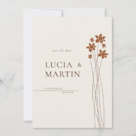 Elegante Herbstseite Save the Date floral Einladung