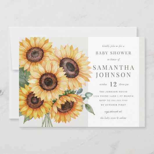 Elegante Herbstsonnendusche Einladung (Vorderseite)