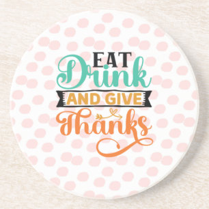 Elegante Herbsttypografie - Essen, Trinken & Danke Getränkeuntersetzer