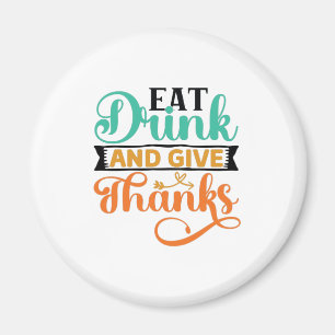 Elegante Herbsttypografie - Essen, Trinken & Danke Magnet