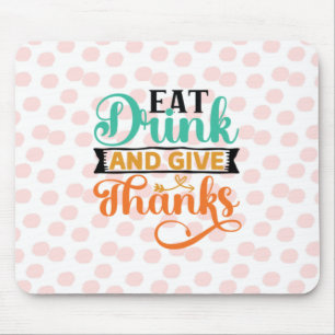 Elegante Herbsttypografie - Essen, Trinken & Danke Mousepad