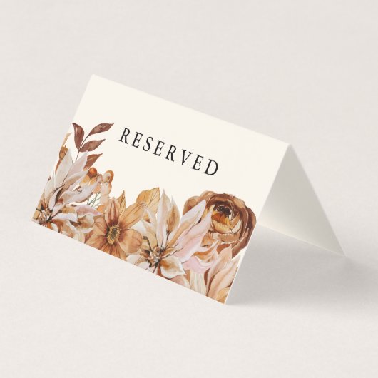 Elegante Herbstwasserfarbe Ecru Hochzeit vorbehalt (Vorderseite)