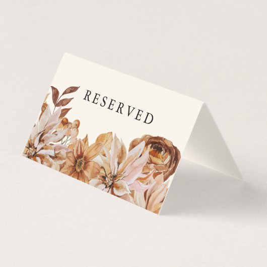 Elegante Herbstwasserfarbe Ecru Hochzeit vorbehalt (Rückseite)