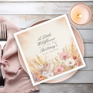 Elegante Herbstwiese Wildblumen-Baby-Party Serviette