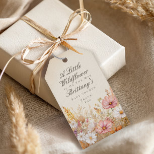 Elegante Herbstwiese Wildblumen-Babyshower-Geschen Geschenkanhänger
