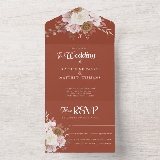 Elegante Herbstwoche All In One Einladung (Innen Boden)