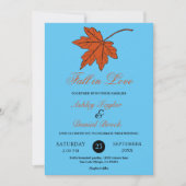 Elegante Herbstwoche Blauer Fall Blumenhochzeit Einladung (Vorderseite)